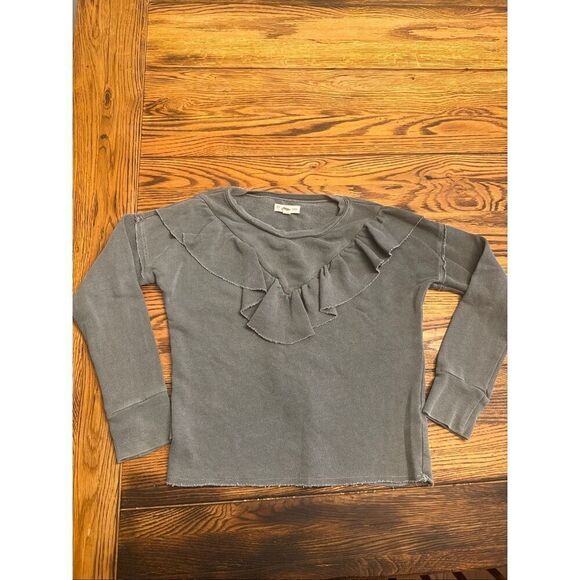 Tucker + Tate Other - Tucker + Tate distressed grey ruffle neck long sleeve size‎ Medium girls 8-10